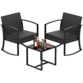 Greesum rocking chair black close-up with smooth motion and stable base for patios
