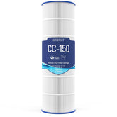 Grefilt CC150 pool filter cartridge ready for clear water