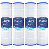 Grefilt four-pack C4030 front view filter cartridge for clear pool water