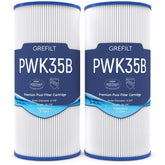Grefilt PWK35B filter cartridge for hot tub, compatible with Limelight and similar spa models.