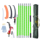 Grefinity pole saw 27ft extendable setup demonstrates easy high-reach pruning.