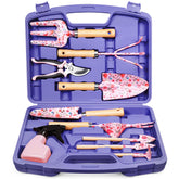Grenebo 12-piece garden tool set in case, organized for easy transport.