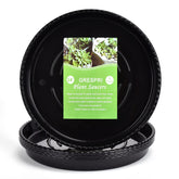 GRESPRI 14 inch black plant saucer ridged base keeps excess water away from pots