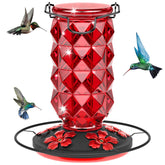 Grete Gotye glass hummingbird feeder 25oz with five ports for backyard viewing.