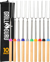 Grill Guru 32-inch extended marshmallow sticks for safe roasting away from heat