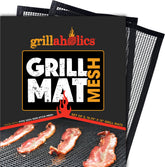 Grillaholics BBQ Mesh Grill Mat set of 2 for versatile grilling.