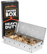 Grillaholics smoker box on a grill delivering authentic wood-smoked flavor