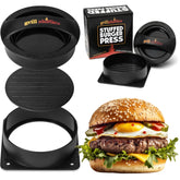 Grillaholics stuffed burger press assembly for quick, mess-free burgers.