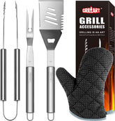GRILLART 3-piece spatula demonstrating versatile 4-in-1 function for grilling