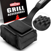 GRILLART bristle-free grill brush close-up showing safe cleaning head.