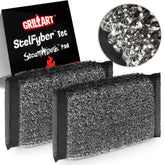 GRILLART SteamWizards replacement pad 2pcs for quick, safe grill cleaning swaps.
