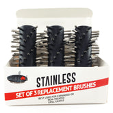Grillbot replacement stainless brush 3-pack for deep cleaning and easy maintenance.