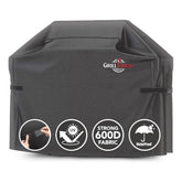 GrillTough 52-inch grill cover protecting Weber grill from rain and sun