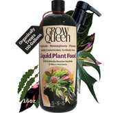 Grow Queen liquid fertilizer bottle for indoor plants promotes greener leaves