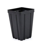 Grower's Solution square greenhouse pot side view, deep 5 inch profile for long-root cuttings
