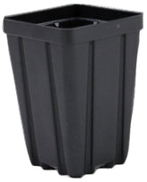 Grower's Solution square greenhouse pot in black deep, ideal for longer growth before transplant.