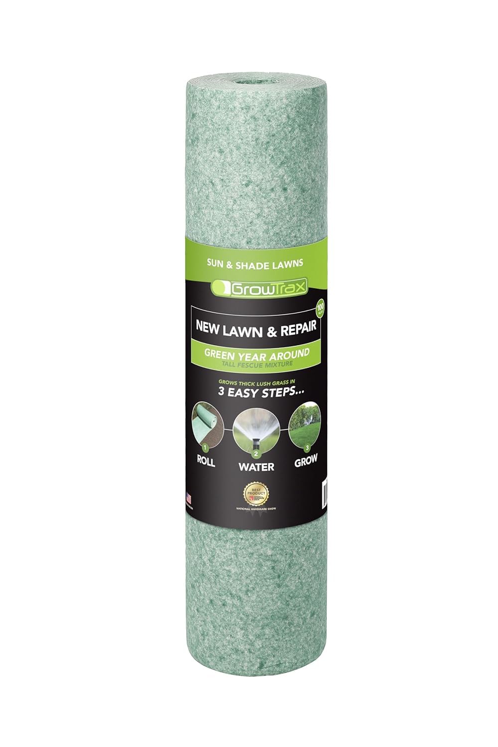 GROWTRAX biodegradable grass seed mat roll enabling quick, even germination.