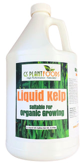 GS Plant Foods Liquid Kelp bottle for organic gardening boosts soil nutrition and plant vigor