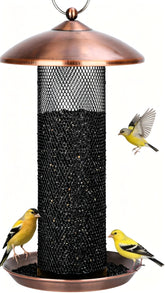 Gtongoko copper finch feeder tube with 2.5 lb capacity for extended feeding