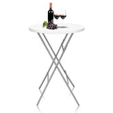 GUAGUA 32-inch round folding table, top view, ideal for compact outdoor parties