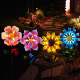 Guanfu solar garden stake rose flower in sun adds warm evening ambience to your yard