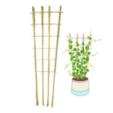 GUANGYE natural bamboo trellis 4ft in a 3-pack supports climbing plants outdoors.