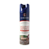 Guardsman Weather Defense bottle pour showing easy application and moisture protection for outdoor wood.
