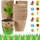 Gueevin Garden Paper Pot Set front view ready for DIY plant decor