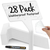 GUFJUCH 28-pack plant labels with bevel edges for easy garden readability.
