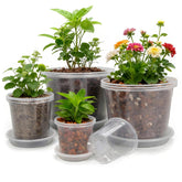 GUGEMEI clear nursery pot 4-inch with tray, ideal for seedling growth and drainage