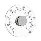 GuDoQi window thermometer with transparent dial displaying outdoor temperature from indoors