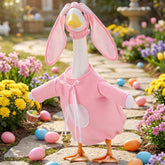 Guiqulai Easter Goose Outfit full ensemble in pink, creates festive curb appeal