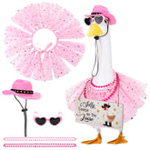 Guiqulai pink tutu skirt fits 17-23 inch garden geese for outdoor decor