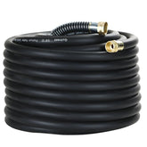 Guitrees 100ft 5-8-inch heavy-duty rubber garden hose in black for long-reach watering