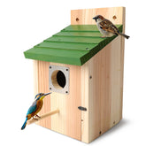 Gute bird house with copper guard around the entrance to attract bluebirds safely.