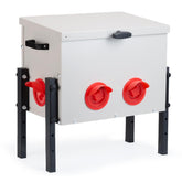 GVGBUK metal chicken feeder with 4 ports enables multi-bird feeding.