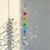 GWAHSA suncatcher wind spinner spiral tail catches sunlight and creates rainbow reflections.