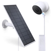 GwcLy Nest solar panel 5W powering the camera with sunlight for reliable charging.