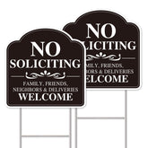 GXGGUS No Soliciting Sign front-yard view, high visibility