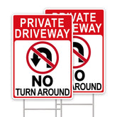 GXGGUS No Turn Around Driveway Sign front view shows high visibility