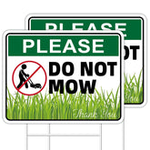 GXGGUS Please Do Not Mow sign, front view, highly visible for protecting non-mowed lawn areas.