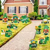 GXGGUS gnome with pipe yard stake for St. Patrick's Day outdoor decor.