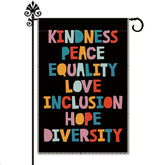Hafhue Kindness flag front view, durable outdoor decor for porch and yard.