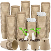 Hahood peat pots 3.15-inch round for easy seed starting and transplanting.