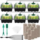 Hahood seed starter trays with six reusable 12-cell compartments for organized growth