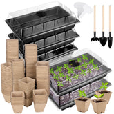 Hahood seed starter tray set with covers for easy germination observation