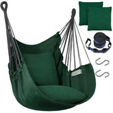 Halalona hammock chair setup in garden for easy outdoor lounging.