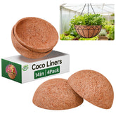 Halatool 14-inch round coco liner with natural fiber weave for breathable planters.