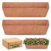 Halatool 24-inch window box liner demonstrating breathable coconut coir for healthy roots.
