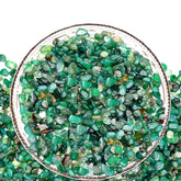 Halatool green agate stones in an aquarium setup highlighting vibrant color and safe decor